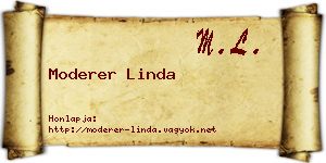 Moderer Linda névjegykártya